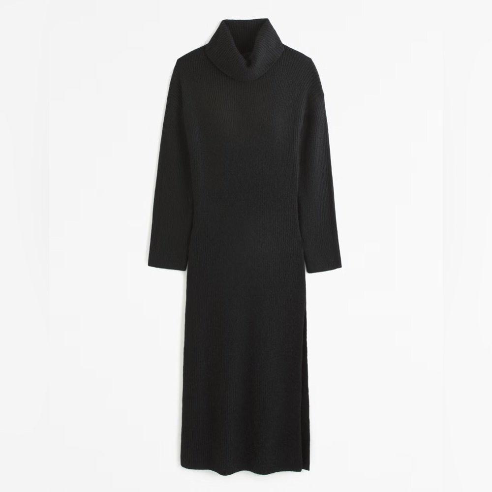 Long-Sleeve Turtleneck Midi Sweater Dress Abercrombie